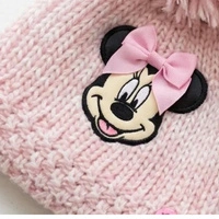 Komplet czapka rękawiczki Disney Myszka Minnie zimowa fioletowy dla dziewczynki