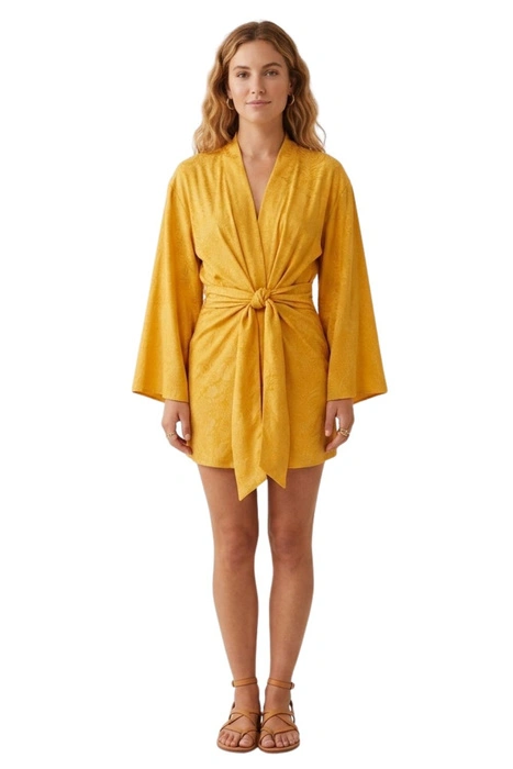 Sukienka damska Zara żółta elegancki fason kimono r. M
