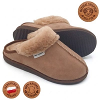 Kapcie damskie IRE SHOES ze skóry owczej naturalny kożuch futro ciepłe ręcznie szyte r. 36