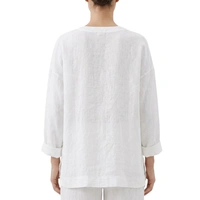 Bluzka damska Zara biała lniana letnia oversize 