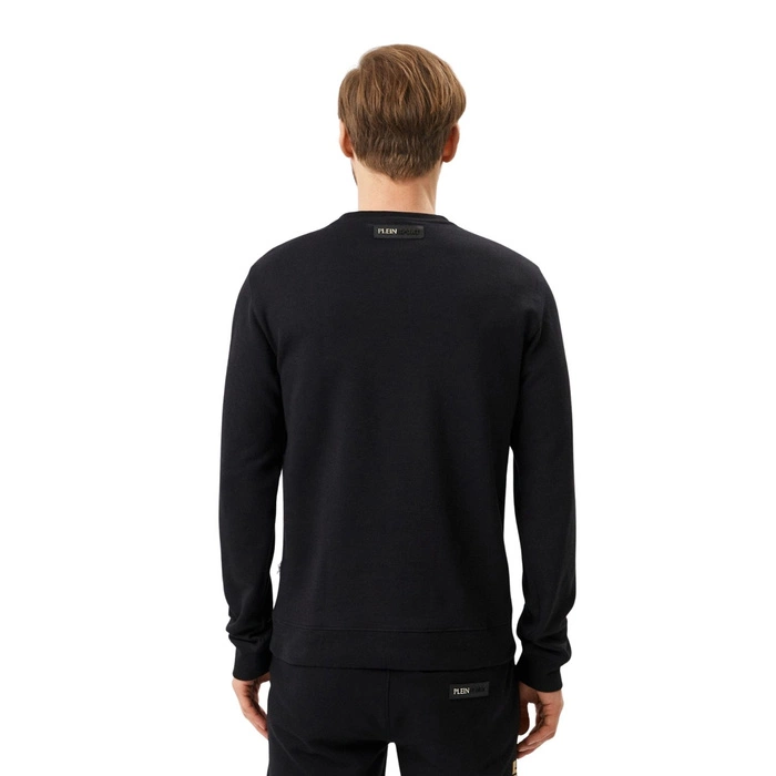 Bluza męska Plein Sport Crew Neck Sweater czarna klasyczna sportowa r. S