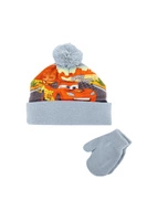 Komplet czapka rękawiczki Disney Mc Queen dla chłopca zimowy niebieska r. 50
