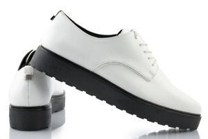 Buty damskie Calvin Klein Victorina Oxfordy białe skórzane 