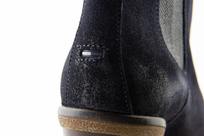 Buty damskie Tommy Hilfiger Cleo botki skórzane zamszowe granatowe