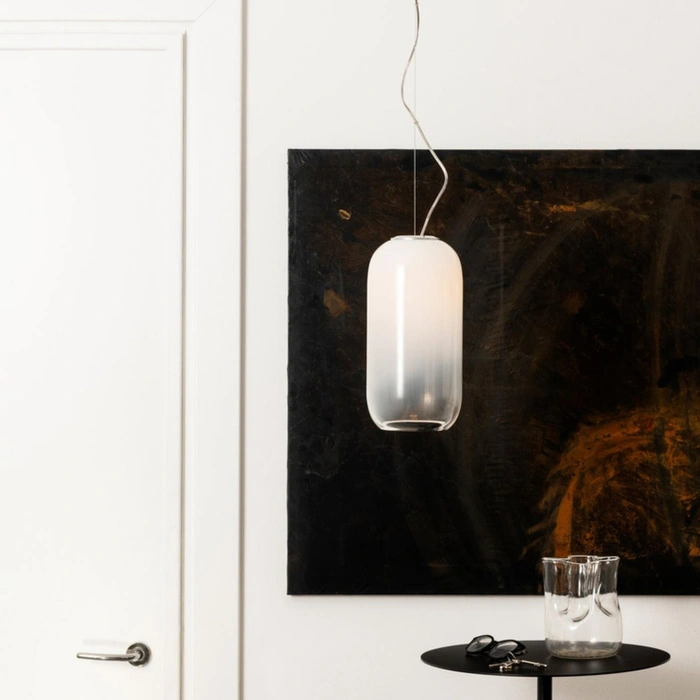 Lampa sufitowa wisząca Artemide Gople Mini z dmuchanego szkła biała