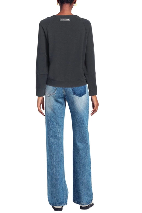 Bluza damska Plein Sport C-Neck bawełniana czarna z nadrukiem r. L