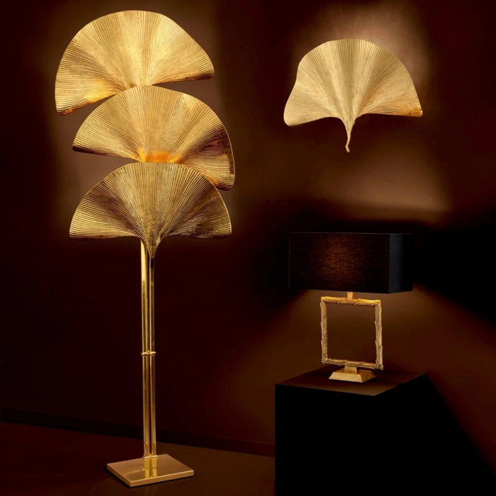 Lampa ścienna Eichholtz Las Palmas złoty kinkiet z mosiądzu 67 cm