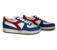 Buty damskie Diadora Mi Basket Low sneakersy skórzane biało-niebieskie r. 38