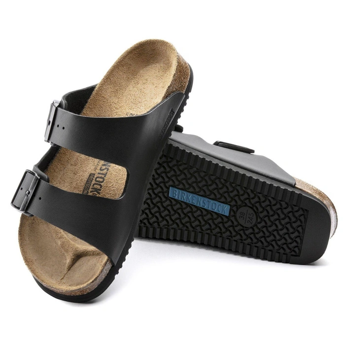 Klapki damskie Birkenstock Arizona skórzane Briko-Flor czarne r. 41