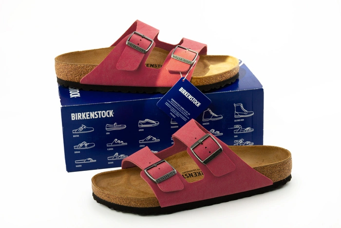 Klapki męskie Birkenstock Arizona BS regular skórzane bordowe r. 42