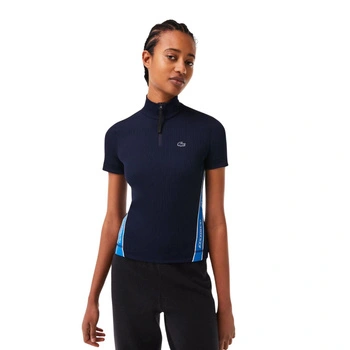 Koszulka damska Lacoste Contrast Bands Polo granatowa r. XXS