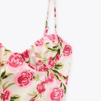 Sukienka damska Zara Floral Corset dopasowana mini w kwiaty r. S