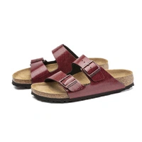 Klapki damskie Birkenstock Arizona BS regular birko-flor bordowe r. 37