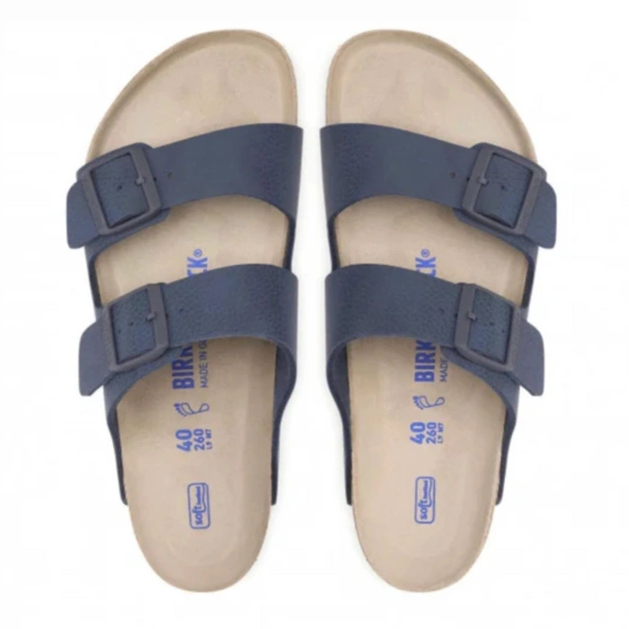 Klapki męskie Birkenstock Arizona regular z miękką wkładką granatowe r. 46