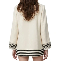 Bluzka damska Zara boho oversize beżowa z lnem