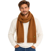 Szalik męski Lyle&Scott klasyczny akrylowy zimowy brązowy