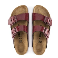 Klapki damskie Birkenstock Arizona ze skórzaną wkładką bordowe r. 41