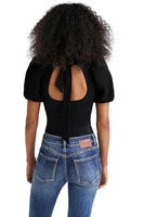 Body damski Desigual Yass eleganckie czarne gofrowane