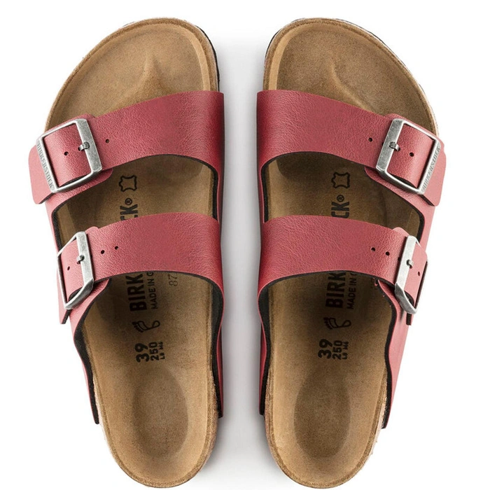 Klapki damskie Birkenstock Arizona BS skórzane birko-flor bordowe r. 42