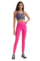 Legginsy damskie Desigual Pink sportowe leopard różowe r. S