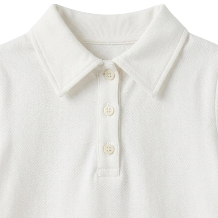 Sukienka dziewczęca Zara polo z kołnierzykiem biała r. 116