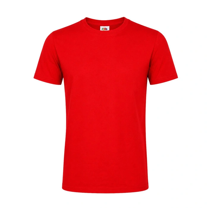 Koszulka męska Fruit of the Loom Softpun czerwona t-shirt r. S