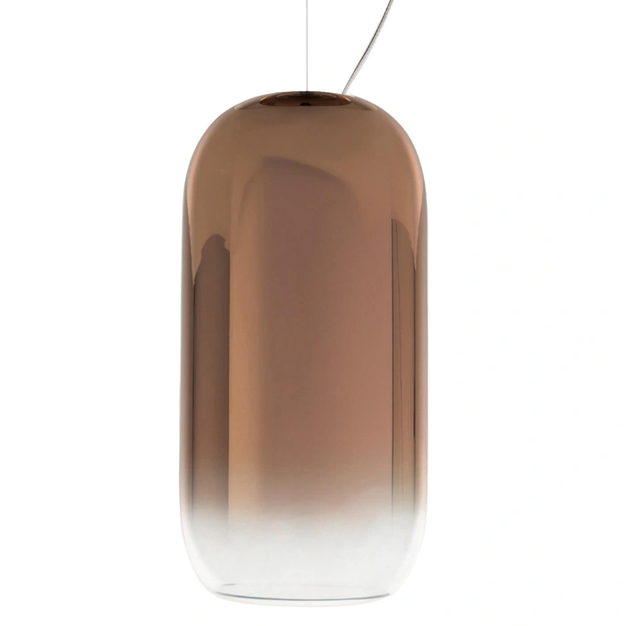 Lampa sufitowa wisząca Artemide Gople Mini z dmuchanego szkła brązowa