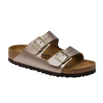 Klapki damskie Birkenstock Arizona BS skórzane metaliczne brązowe r. 37