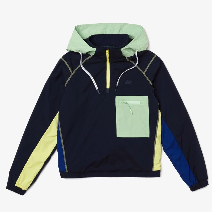 Kurtka damska Lacoste sportowa przeciwdeszczowa granatowa r. XS