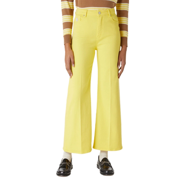 Spodnie damskie Trussardi 5 Pocket jeansowe flare żółty r. W27