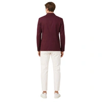 Marynarka męska Zara Slim Fit elegancka brązowa z lnem r. M