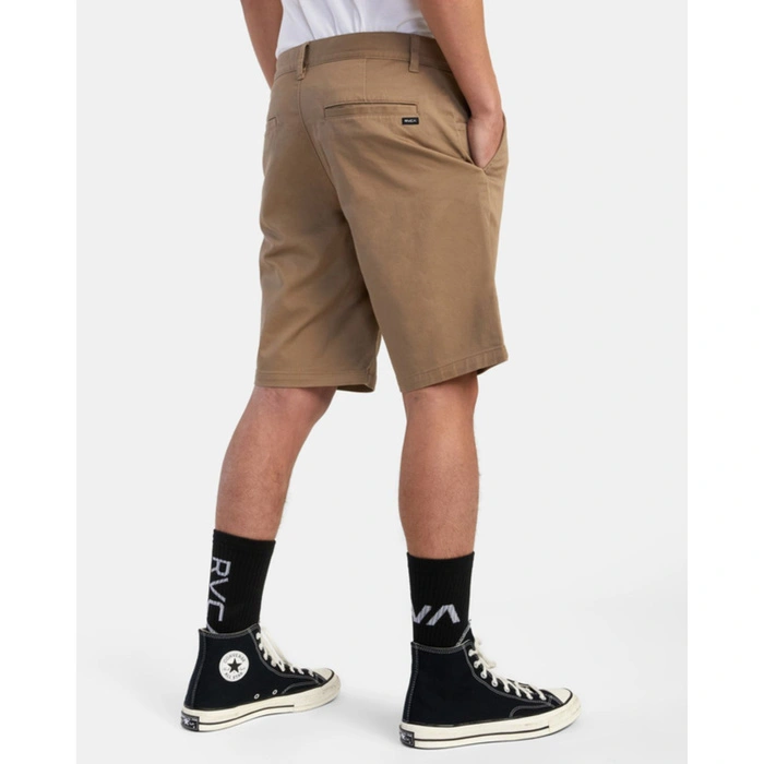 Spodenki męskie RVCA Weekend Stretch casualowe krótkie beżowe bawełniane r. W36