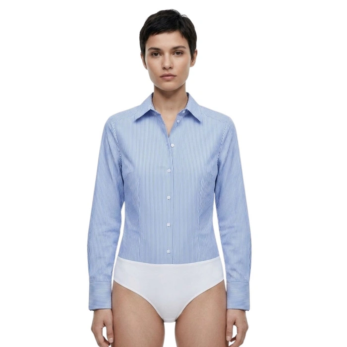 Koszula body damska Zara elegancka niebieska w paski r. L