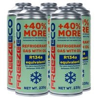 Zestaw FreezeEco 5x 2 w 1 zamiennik R134a czynnik do klimatyzacji z olejem i uszczelniaczem + Mikrofibra