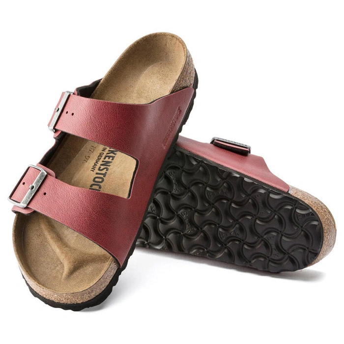 Klapki damskie Birkenstock Arizona BS skórzane birko-flor bordowe r. 42
