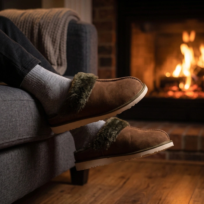Kapcie damskie IRE SHOES ze skóry owczej naturalny kożuch futro ciepłe ręcznie szyte r. 40