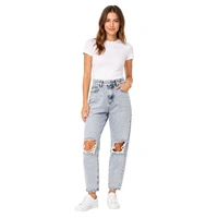 Spodnie damskie Jean Shop jeansy z dziurami niebieskie r. W25