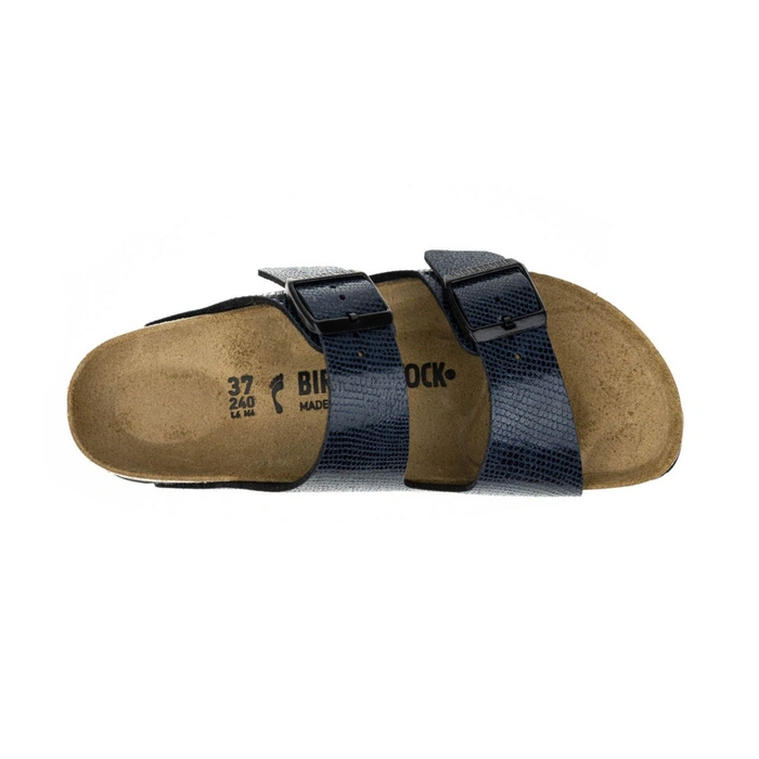 Klapki damskie Birkenstock Arizona BS birko-flor skóra węża granatowe r. 37