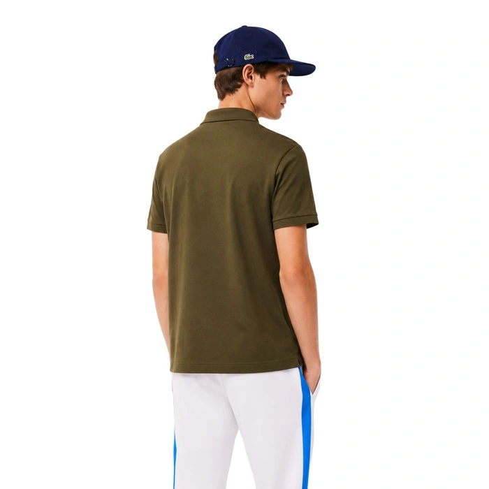 Koszulka męska Lacoste polówka klasyczna z zapieciem khaki r. S