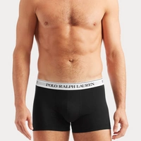 Bokserki męskie Polo Ralph Lauren 3-pak czarne z białą gumką r. M 