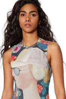Body damski Desigual Maltese z nadrukiem bez rękawów r. S
