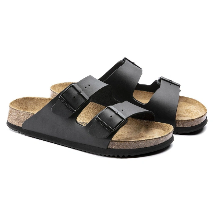 Klapki męskie Birkenstock Arizona Prof skórzane regular czarne r. 41