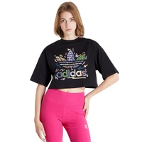 Koszulka damska Adidas Love Unites czarny crop top z logo