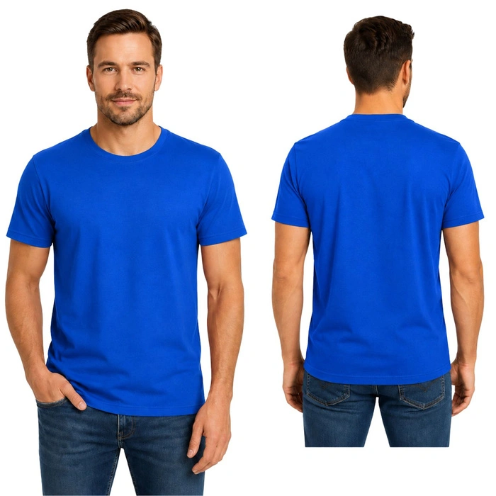 Koszulka męska Fruit of the Loom Softpun niebieska t-shirt r. S
