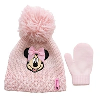 Komplet czapka rękawiczki Disney Myszka Minnie zimowa fioletowy dla dziewczynki