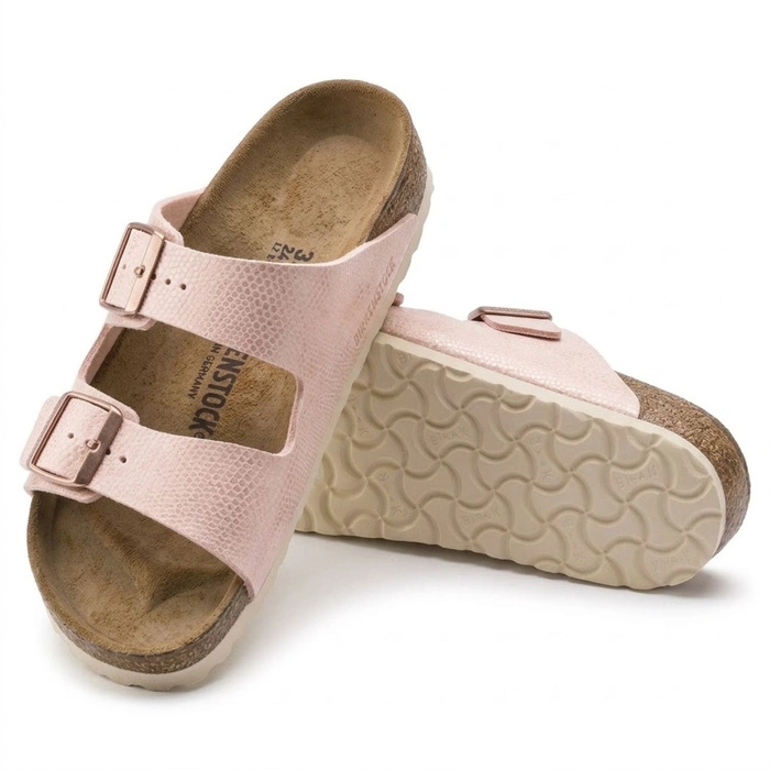 Klapki damskie Birkenstock Arizona BS regular skórzane jasnoróżowe r. 39