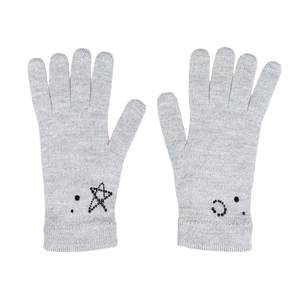 Rękawiczki damskie Braccialini zimowe z dżetami szare