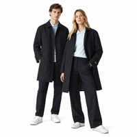 Płaszcz unisex Lacoste Wool Blend klasyczny prosty granatowy r. S
