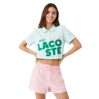 Koszulka damska Lacoste Loose Fit Printed polo crop top miętowa r. XS
