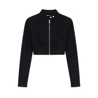 Kurtka damska Zara jeansowa cropped krótka czarna r. M